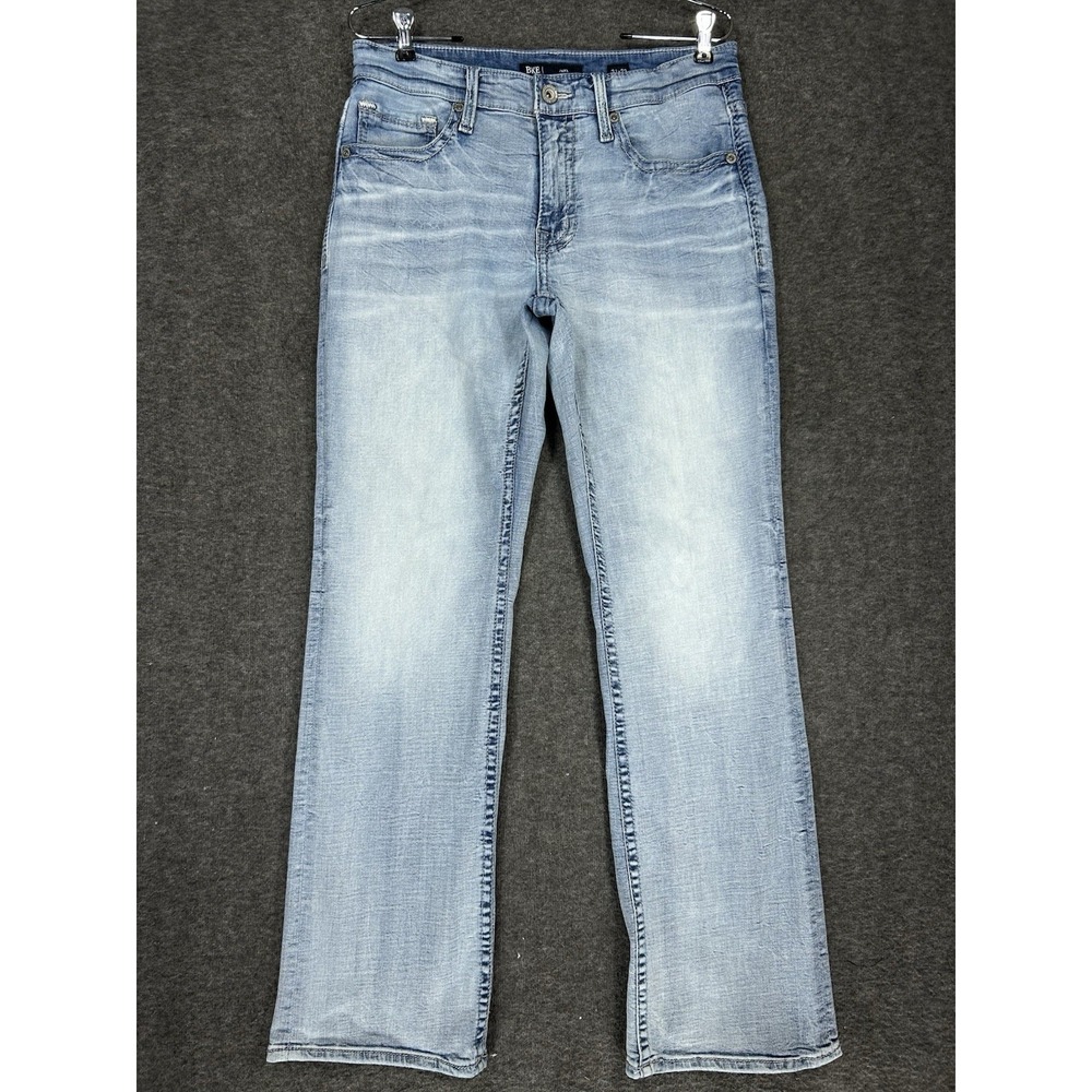 BKE Jake Jeans Mens 31x32 Blue Denim Faded Whiskering Bootcut